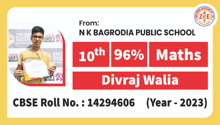 Divraj Walia — Class 10 Maths — 96%