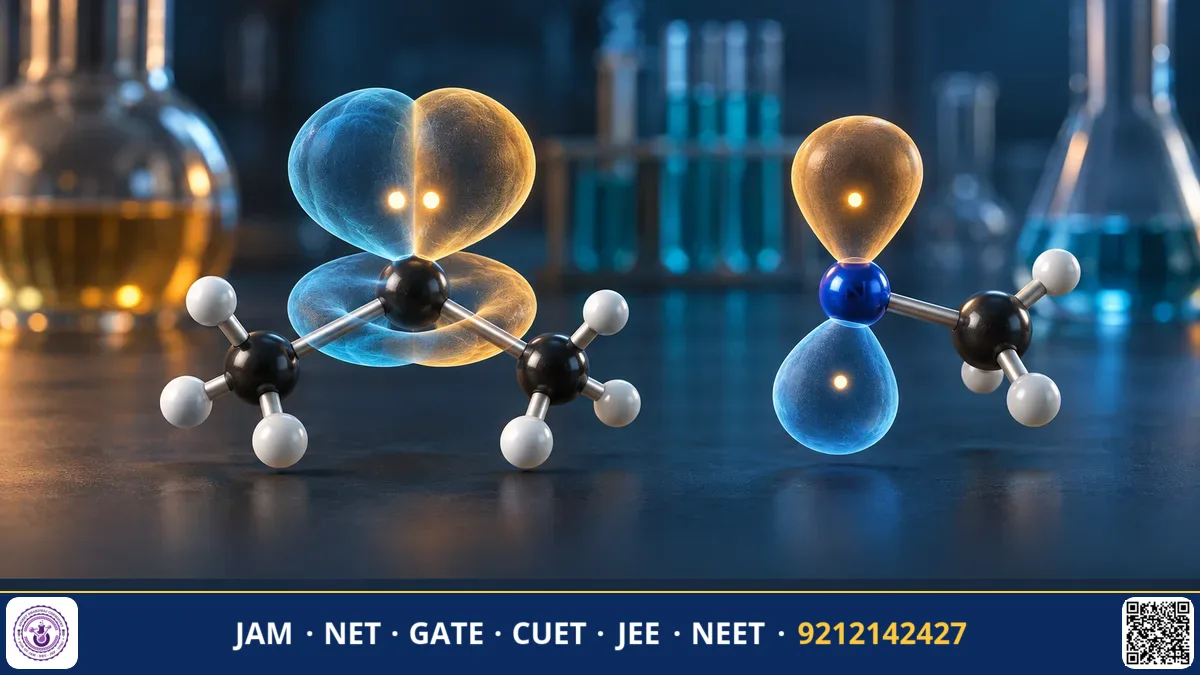 Molecular models of singlet and triplet carbene intermediates showing non-bonding electron spin pairs