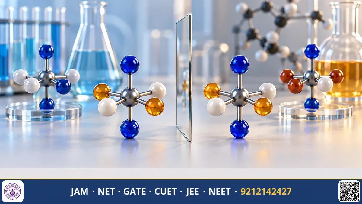Octahedral metal complex models showing cis and trans isomers beside test tubes with color changes