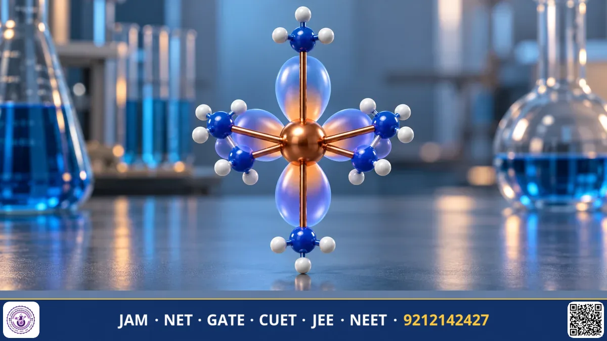 Octahedral coordination complex with elongated axial metal-ligand bonds