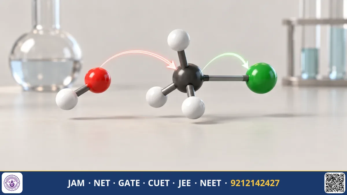 Curly curved arrows showing electron movement between nucleophile lone pairs and electrophilic carbon