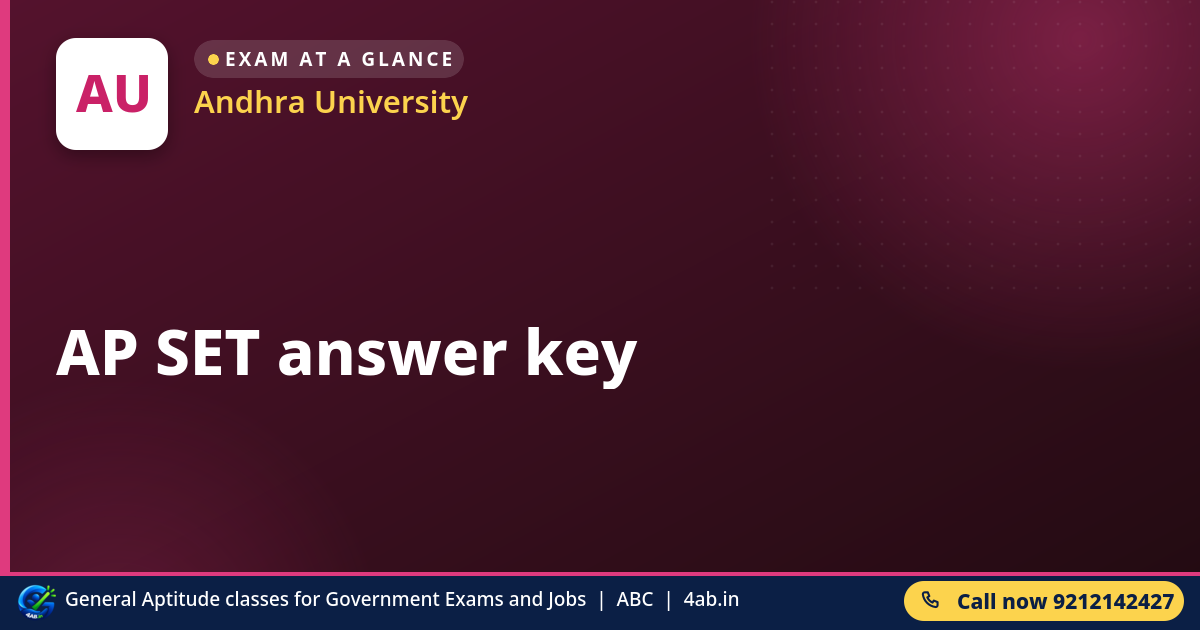 AP SET answer key - Andhra University