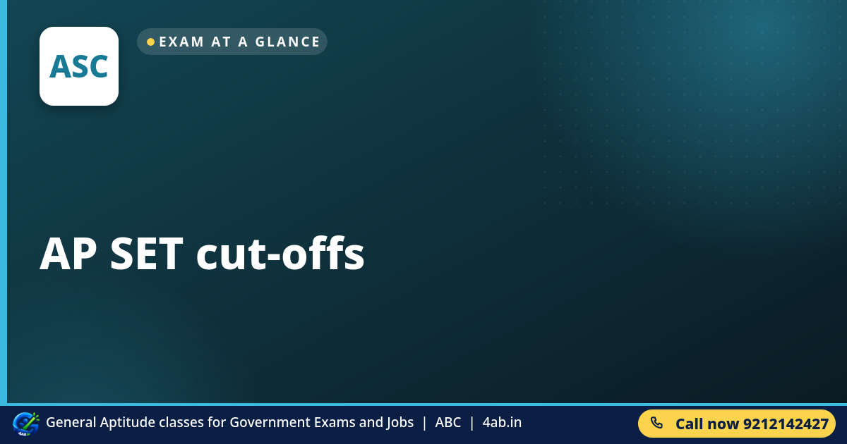 AP SET cut-offs - 
