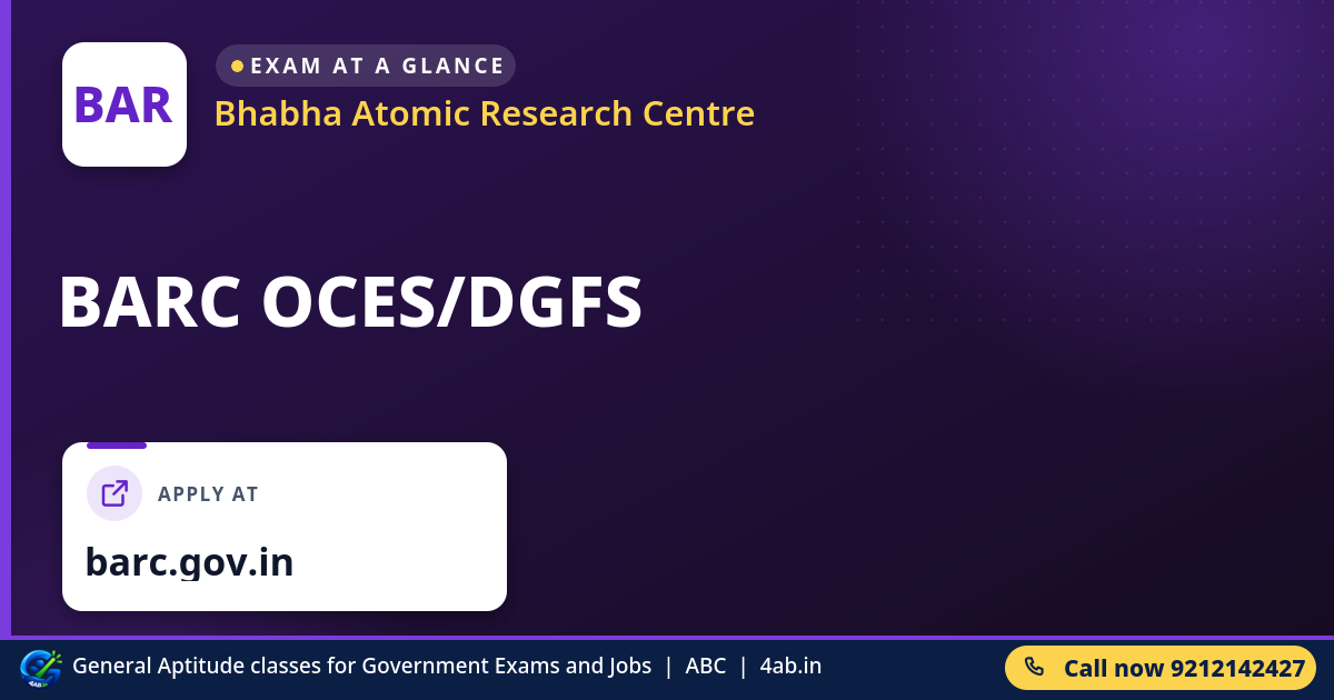 BARC OCES/DGFS - Bhabha Atomic Research Centre