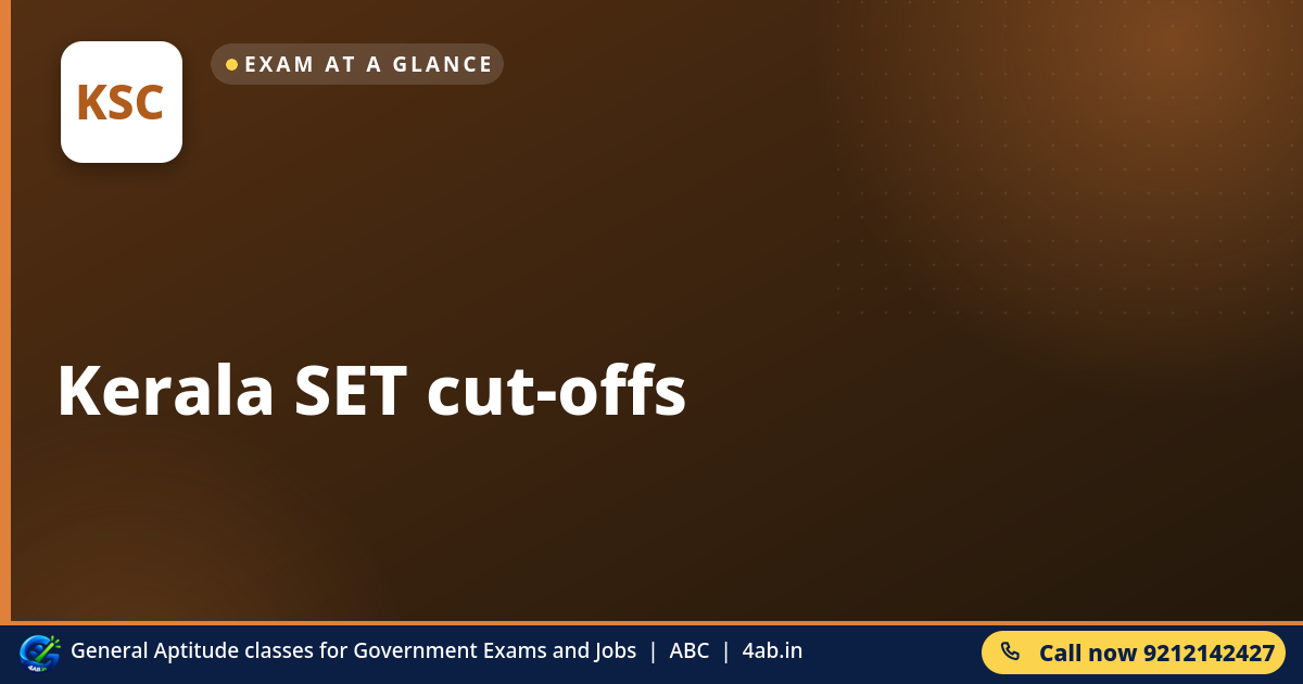 Kerala SET cut-offs - 