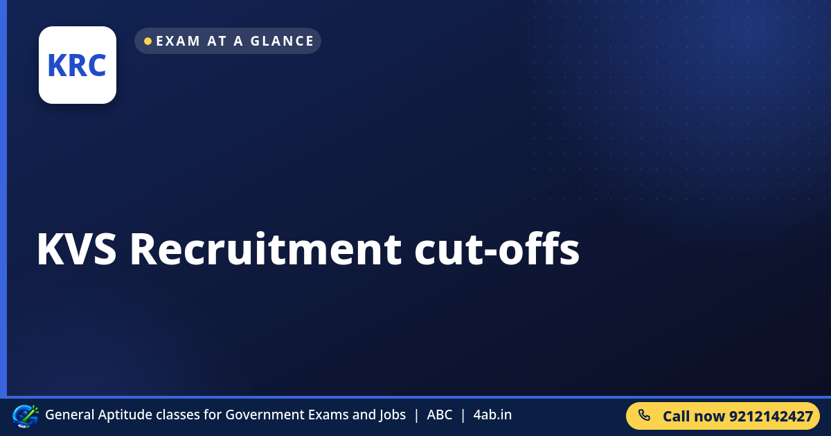 KVS Recruitment cut-offs - 