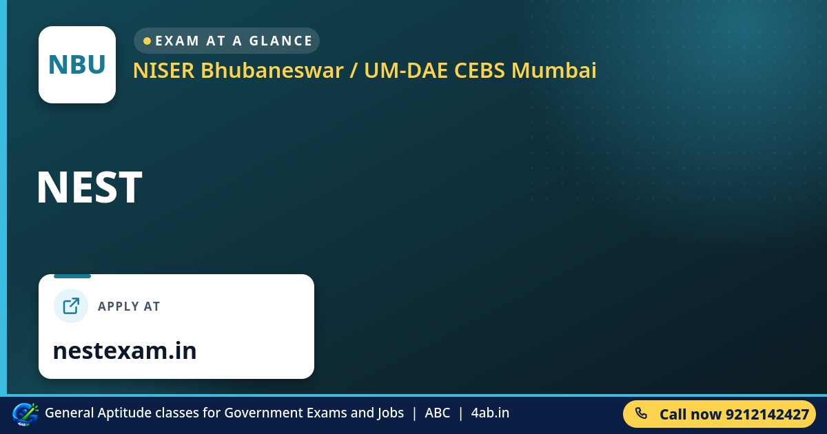 NEST - NISER Bhubaneswar / UM-DAE CEBS Mumbai