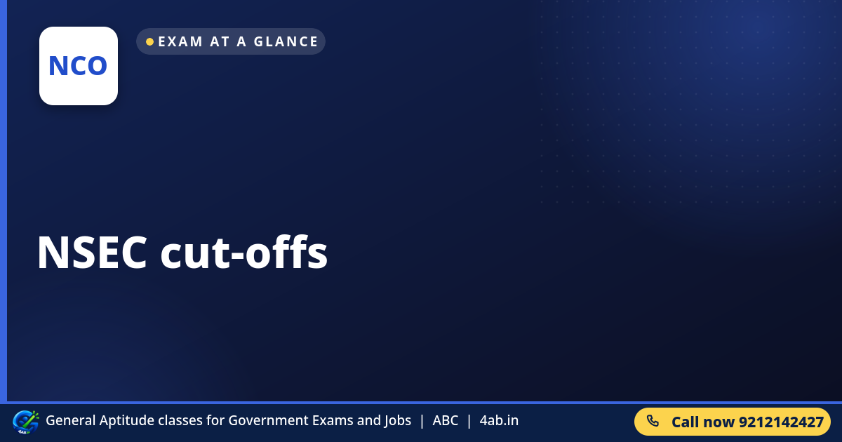 NSEC cut-offs - 
