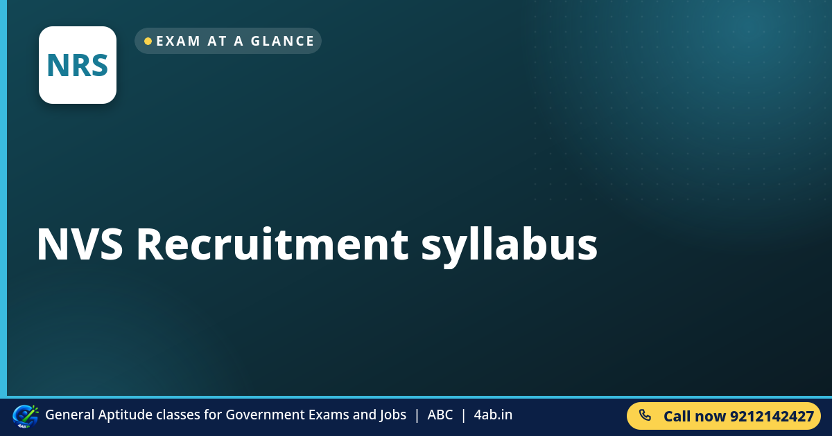 NVS Recruitment syllabus - 