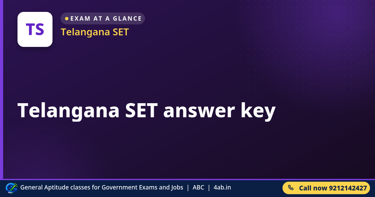 Telangana SET answer key - Telangana SET