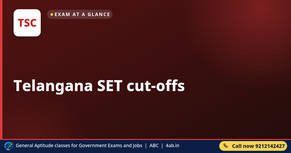 Telangana SET cut-offs - 