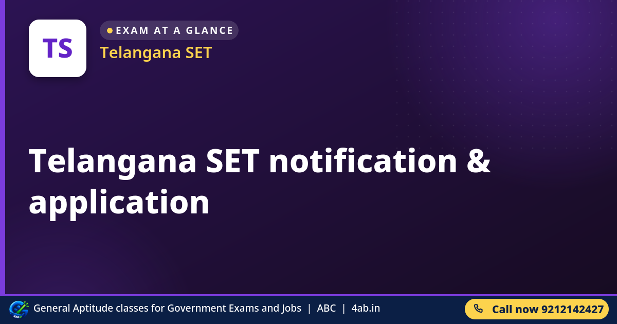 Telangana SET notification & application - Telangana SET