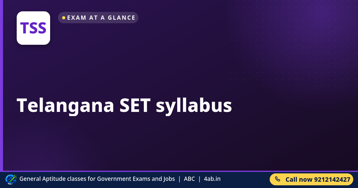 Telangana SET syllabus - 