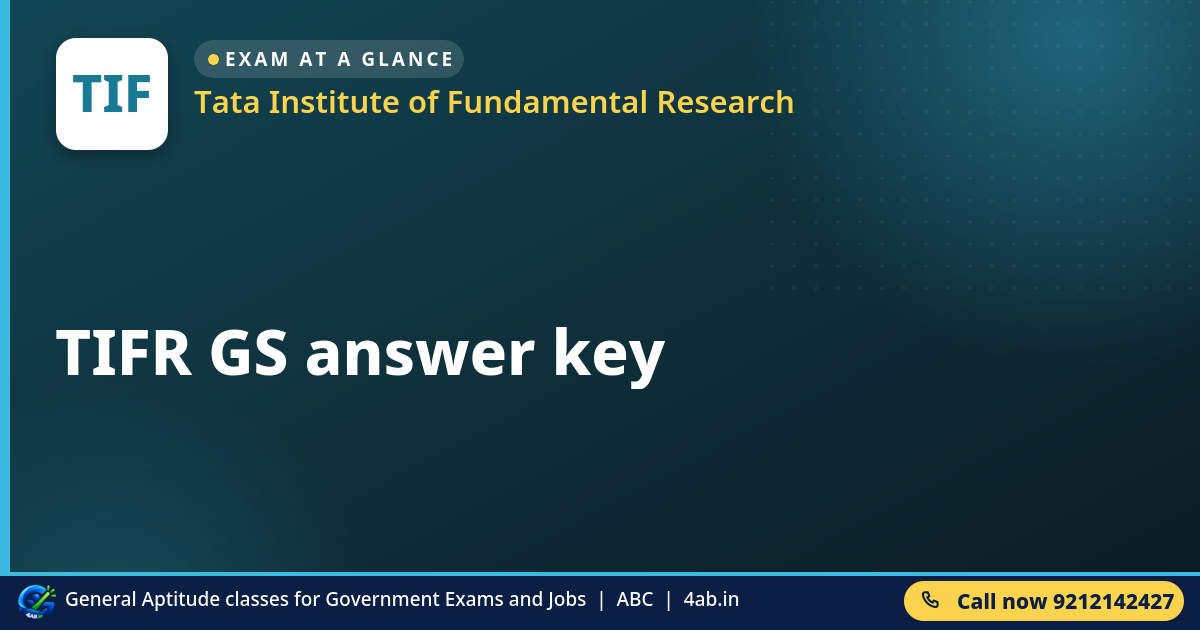 TIFR GS answer key - Tata Institute of Fundamental Research