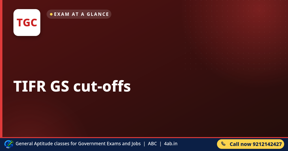 TIFR GS cut-offs -