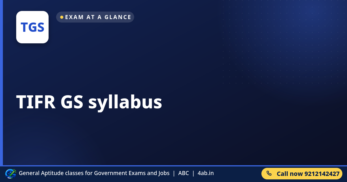 TIFR GS syllabus - 