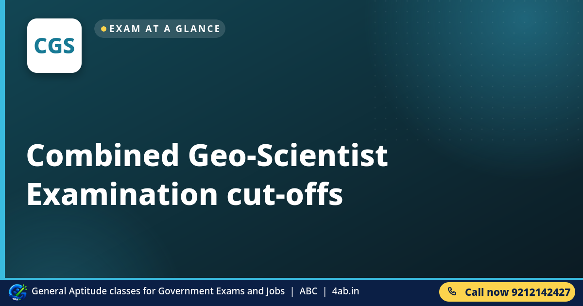 Combined Geo-Scientist Examination cut-offs -