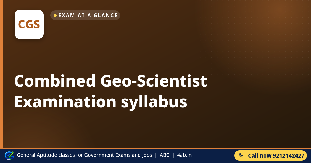 Combined Geo-Scientist Examination syllabus -