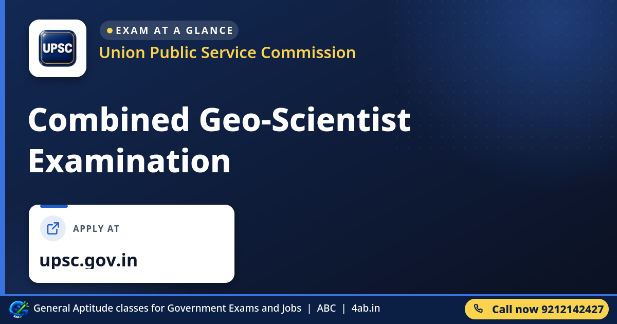 Combined Geo-Scientist Examination - Union Public Service Commission