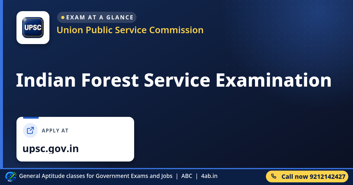 Indian Forest Service Examination - Union Public Service Commission
