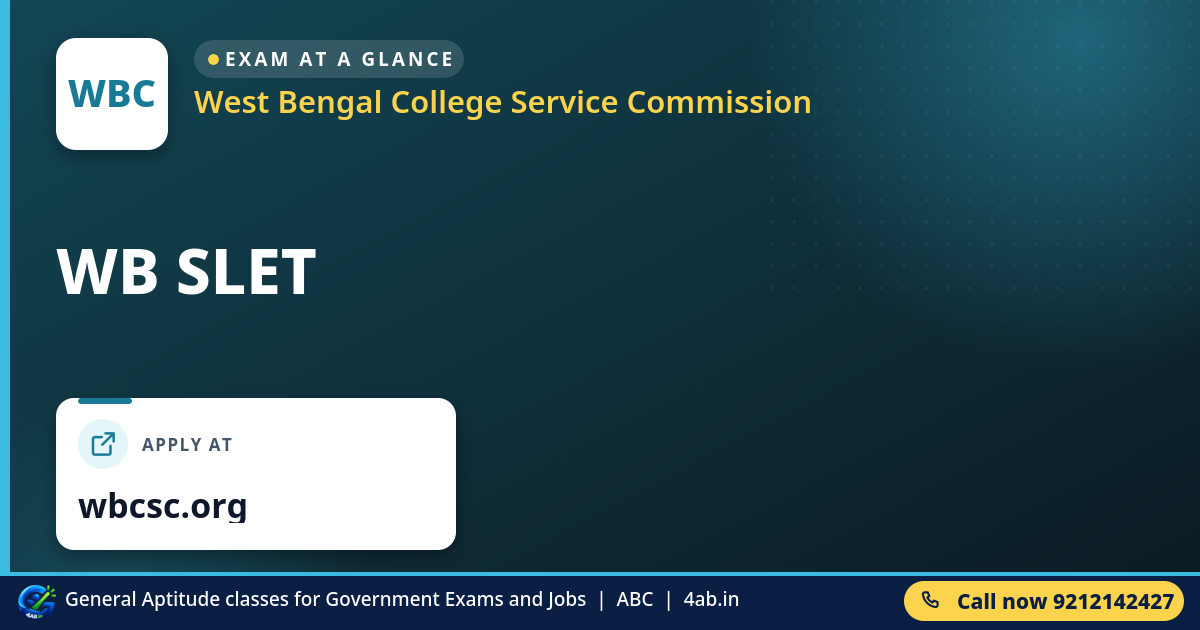 WB SLET - West Bengal College Service Commission