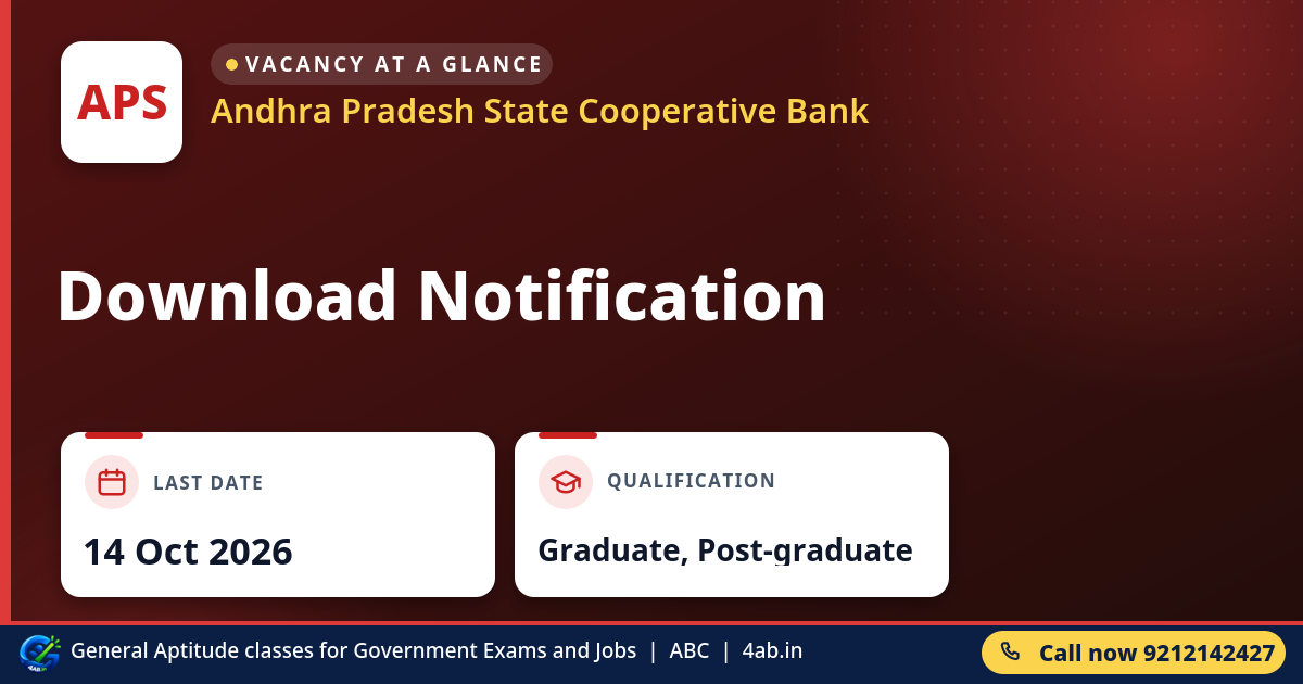 Download Notification - Andhra Pradesh State Cooperative Bank