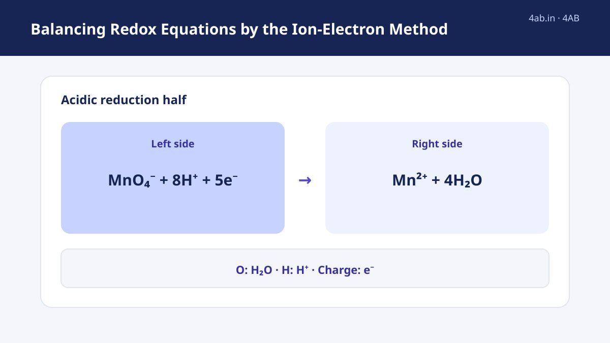 Chemistry study guide — Balancing Redox Equations by the Ion-Electron Method