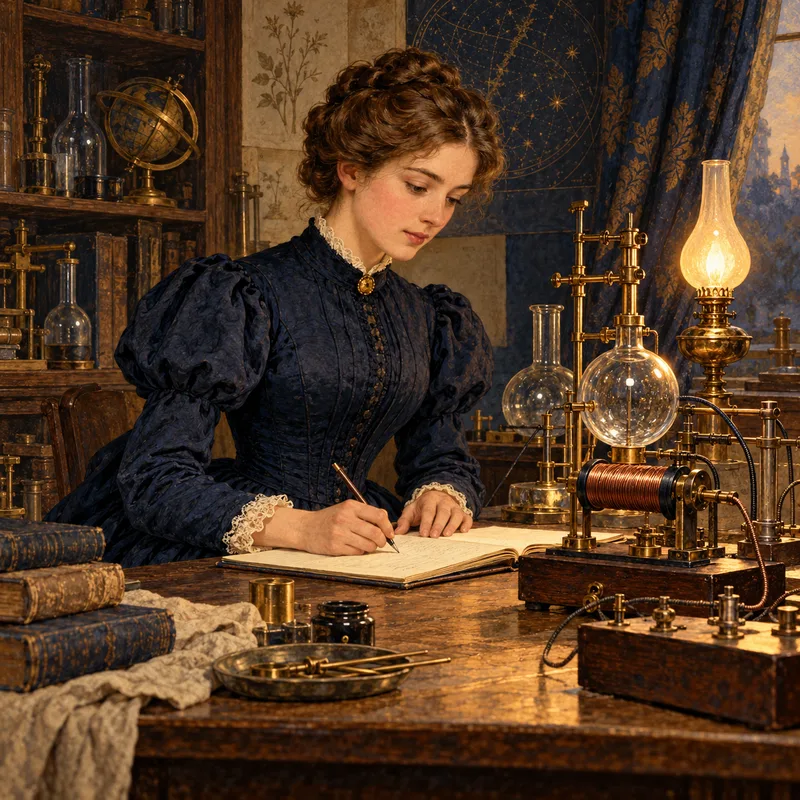Portrait illustration of Agnes Pockels