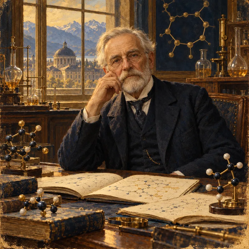 Portrait illustration of Albert Eschenmoser
