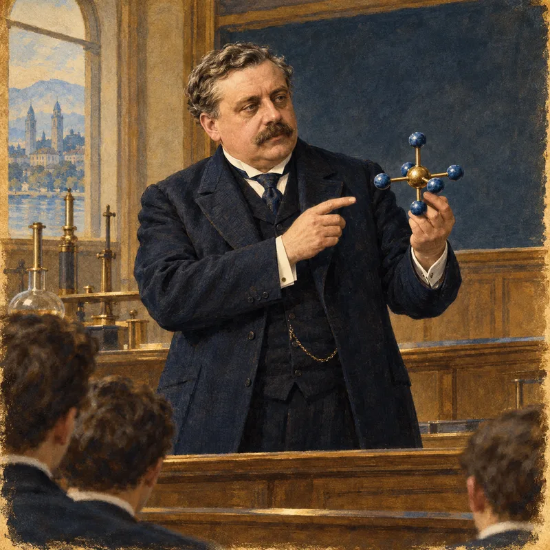 Portrait illustration of Alfred Werner