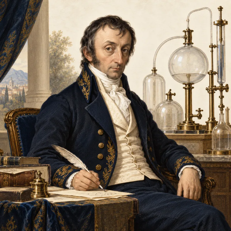 Portrait illustration of Amedeo Avogadro