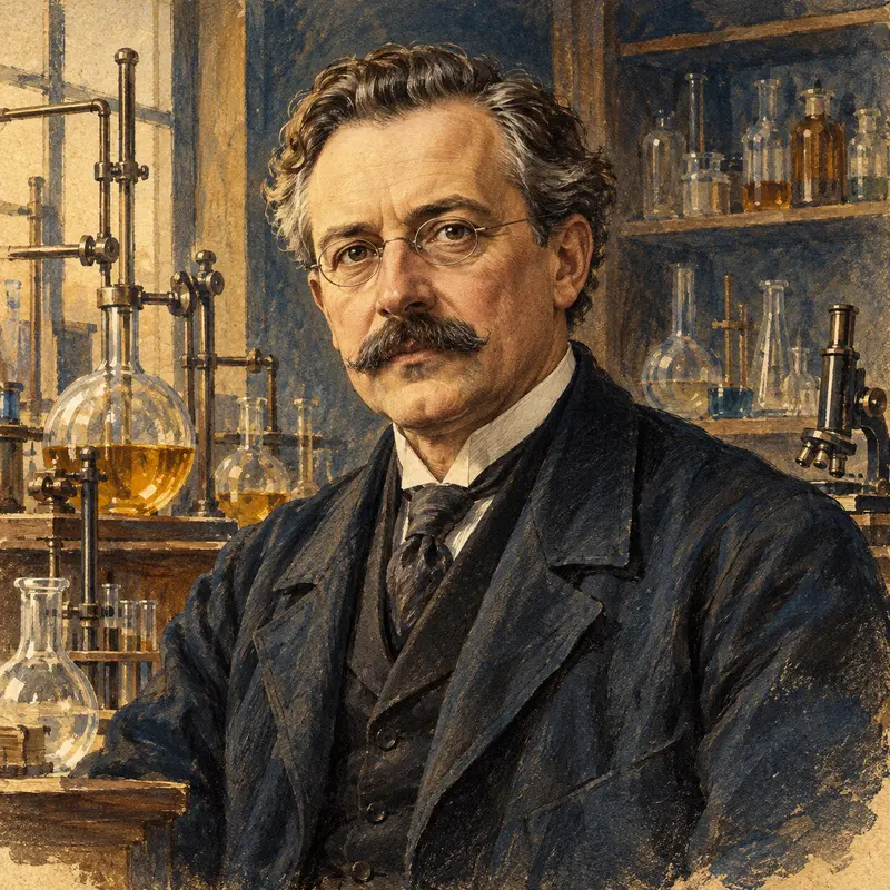 Portrait illustration of Benjamin List