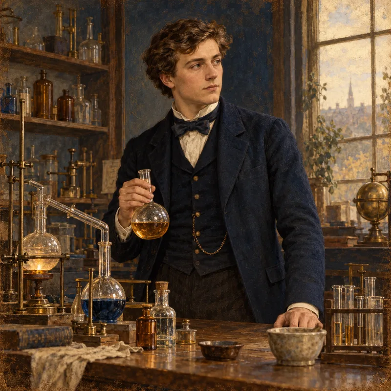 Portrait illustration of Charles Martin Hall