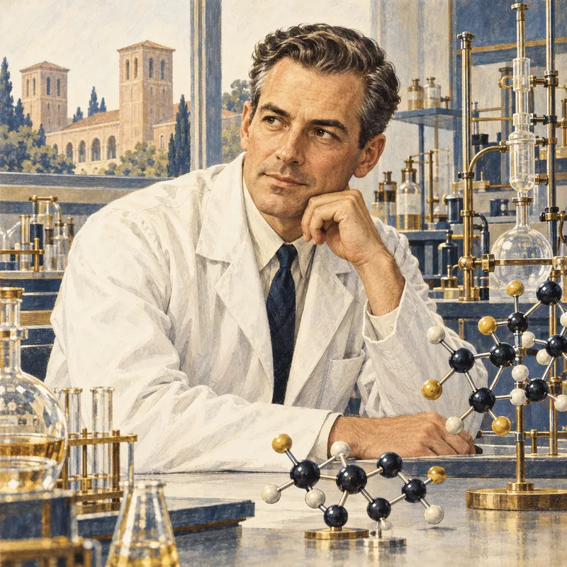 Portrait illustration of Donald Cram