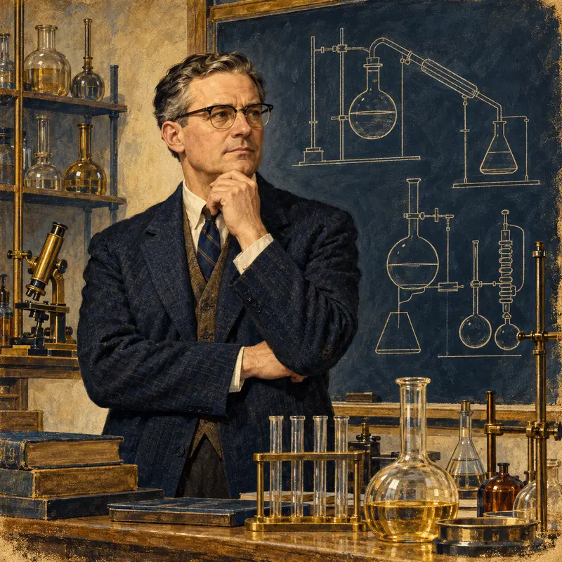Portrait illustration of Dudley Herschbach