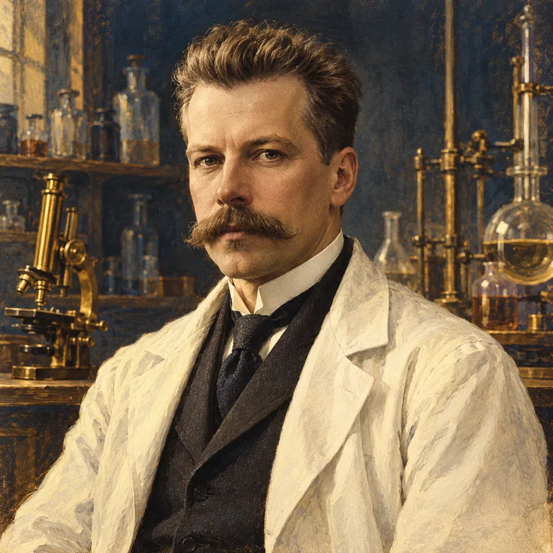 Portrait illustration of Eduard Buchner