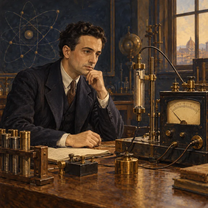 Portrait illustration of Emilio Segrè