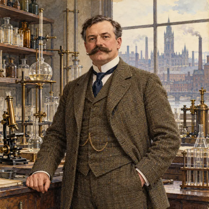 Portrait illustration of Ernest Rutherford