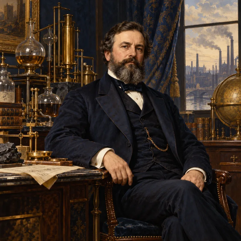 Portrait illustration of Ernest Solvay