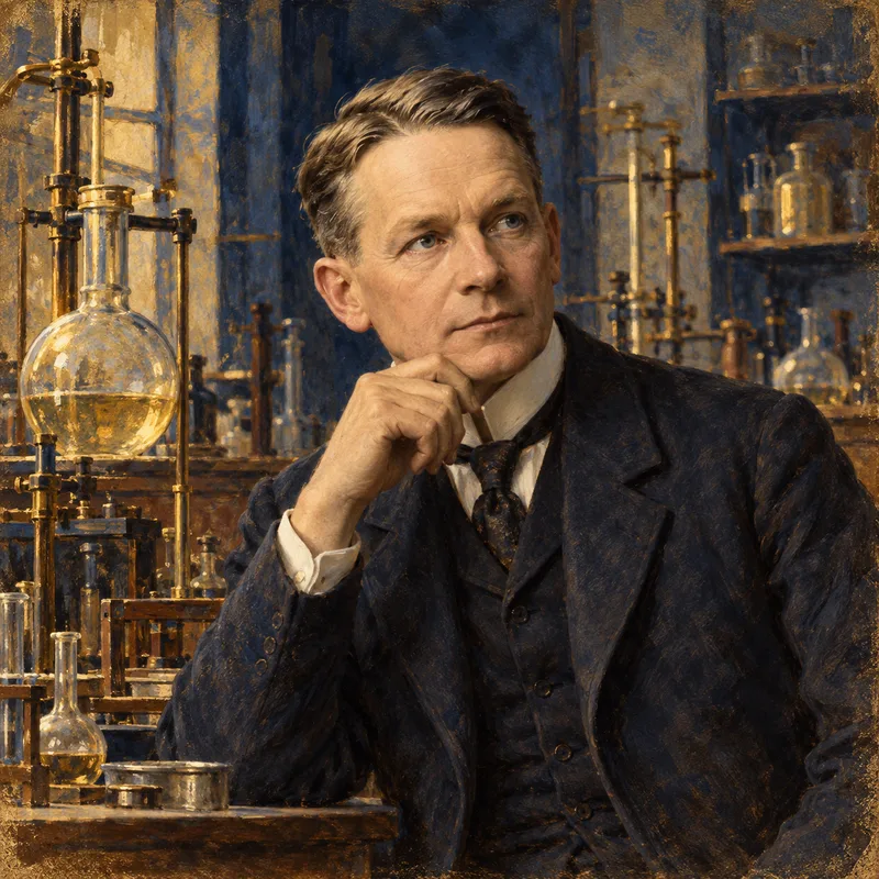 Portrait illustration of Frederick Soddy