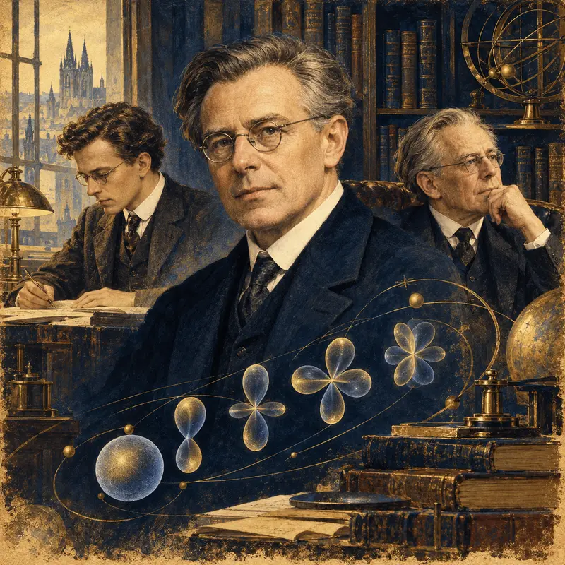 Portrait illustration of Friedrich Hund