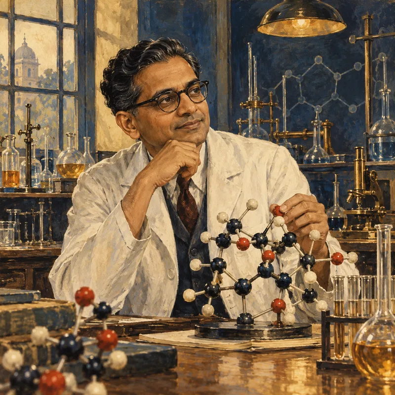 Portrait illustration of G. N. Ramachandran