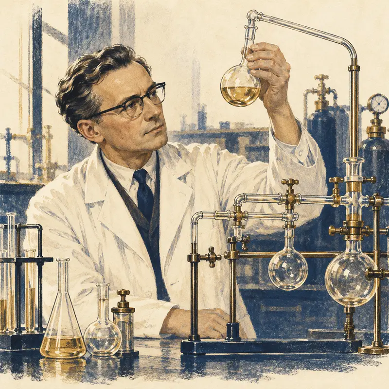 Portrait illustration of Geoffrey Wilkinson