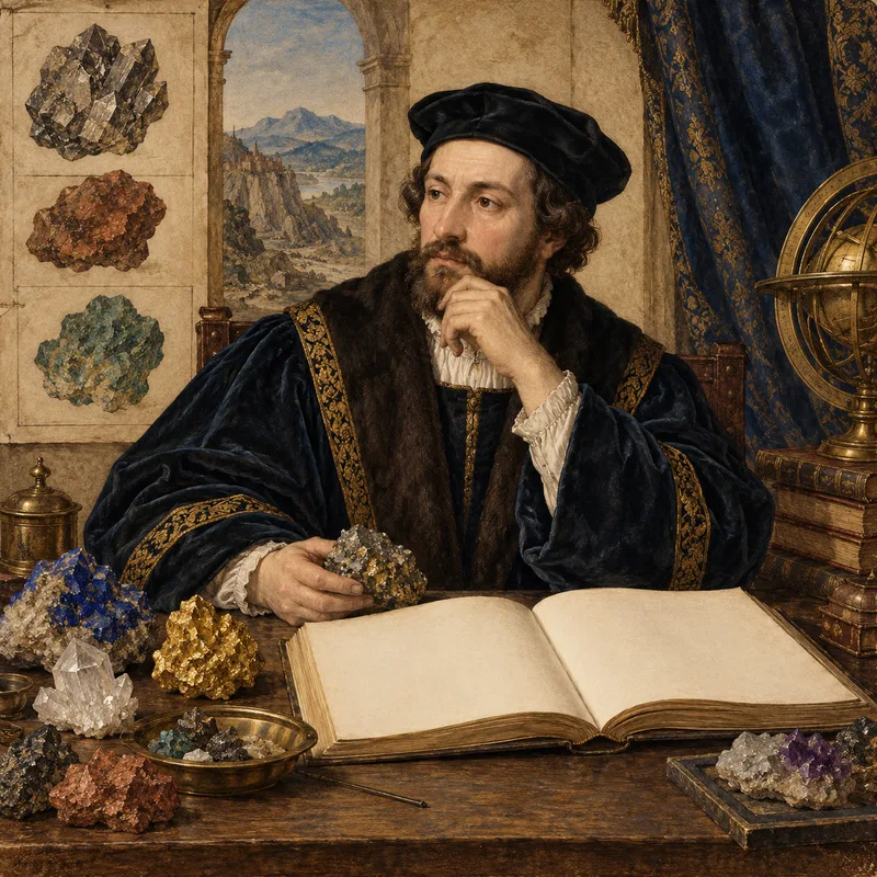 Portrait illustration of Georg Agricola