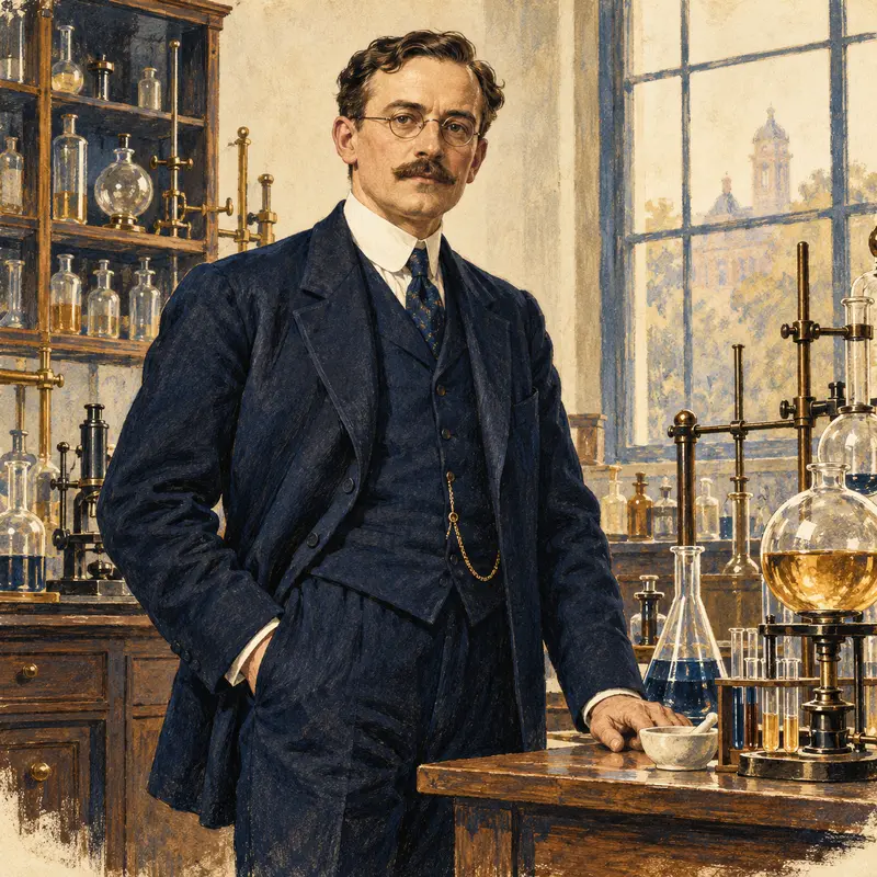 Portrait illustration of Gilbert N. Lewis
