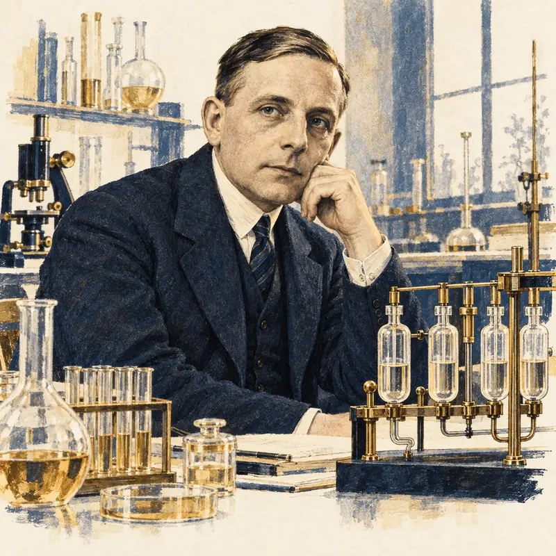 Portrait illustration of Hans Krebs