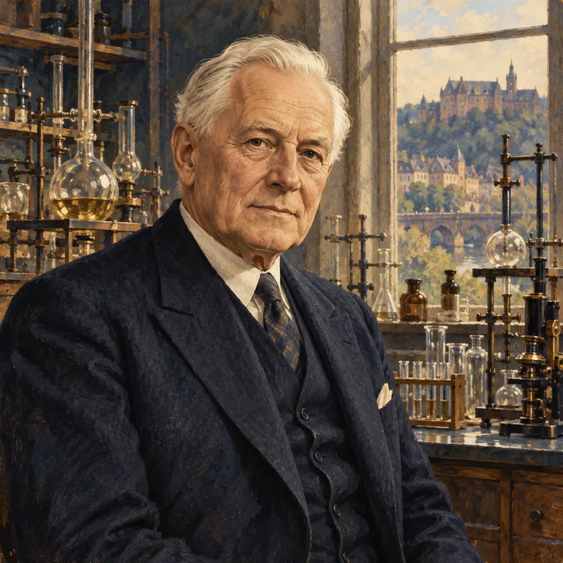 Portrait illustration of Hans Meerwein