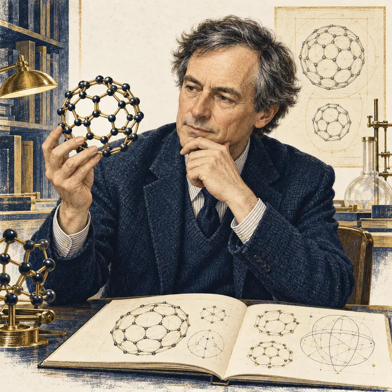 Portrait illustration of Harold Kroto