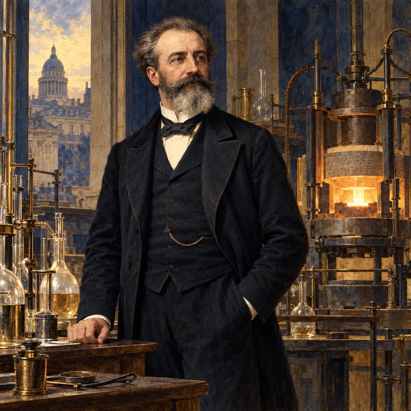 Portrait illustration of Henri Moissan