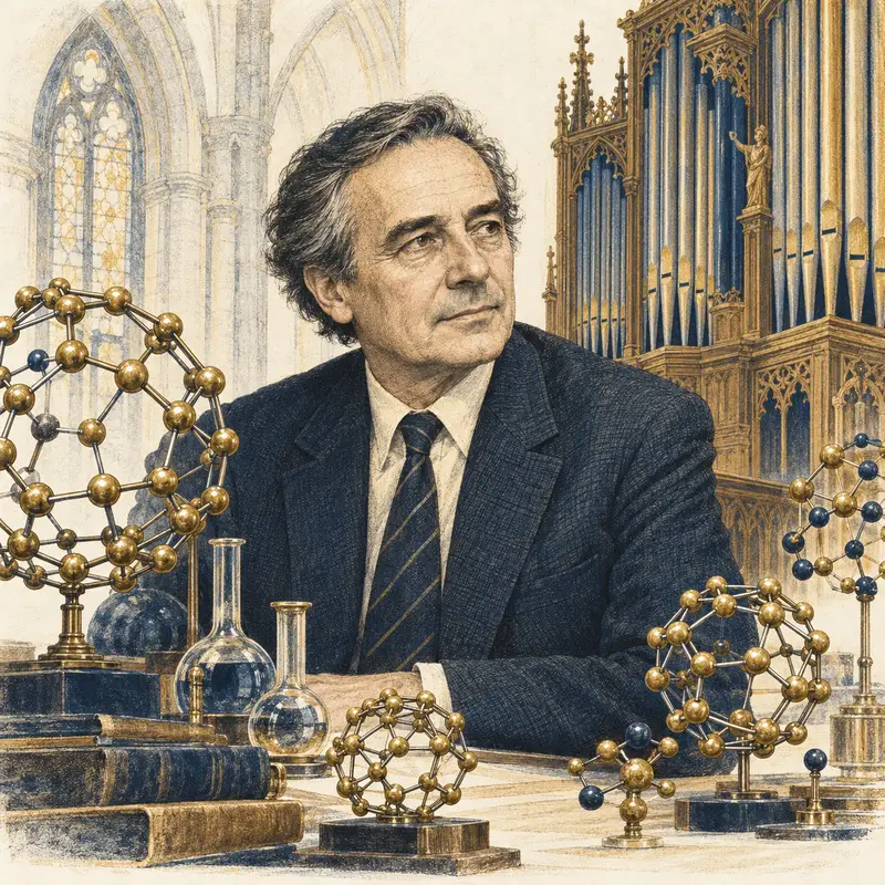 Portrait illustration of Jean-Marie Lehn